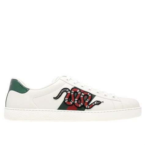 gucci scarpe con serpente|Sneakers in pelle ricamata e rifinita in materiale sintetico effetto .